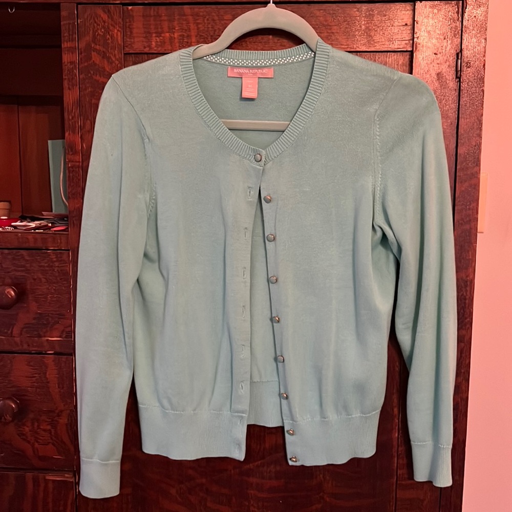 Teal blue 3/4 sleeve cardigan